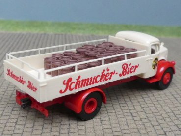 Preview: 1/87 Brekina MB 311 Schmucker Bier Pritsche mit Fässern 40020