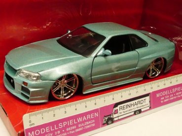 1/24 Jada Nissan Skyline GT-R Brian´s Nissan Fast & Furious türkis 25 320 3066