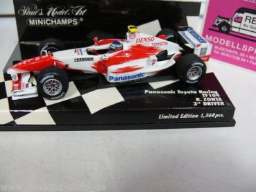 1/43 Minichamps Panasonic Toyota TF104 R.Zonta 3rd 2004