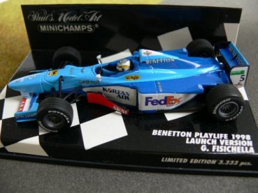 1/43 Minichamps Benetton Playlife 1998 G.Fisichella Launch Version #5