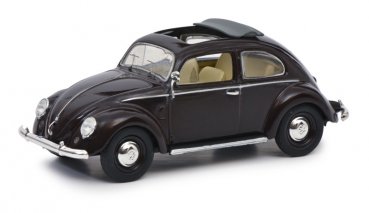 1/43 Schuco VW Brezel Käfer mit Faltdach dunkelbraun 45 026 8400