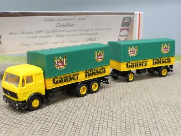 1/87 Herpa Albedo MB NG Ganser Kölsch Planen-Hängerzug