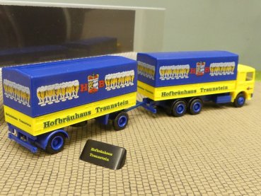 1/87 Albedo MAN F80 Hofbräuhaus Traunstein Koffer-Hängerzug