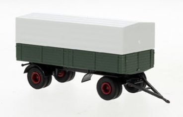 1/87 Brekina Anhänger 2achs Pr/Pl  tannengrün/schwarz 55335