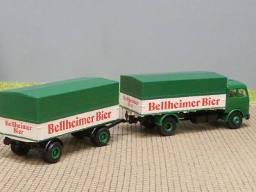 1/87 Brekina MB 334 Bellheimer Bier Planen-Hängerzug