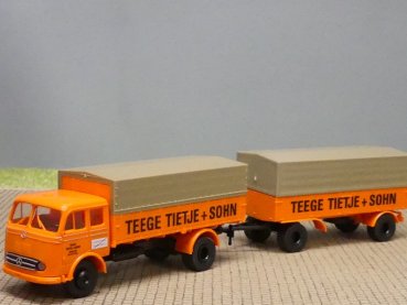 1/87 Brekina MB 334 Tegge TIETJE + SOHN Planen-Hängerzug
