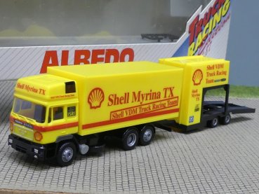 1/87 Albedo MAN F90 SHELL Truck Racing Hängerzug