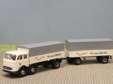 1/87 Brekina MB 333 H. von Wirh Spedition Planen-Hängerzug