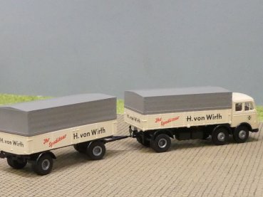 1/87 Brekina MB 333 H. von Wirh Spedition Planen-Hängerzug