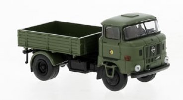 Busch 51657 H0 Robur LO 1801 Pritsche/Plane, NVA mit Anhänger HL10 WTA, Militär Fahrzeuge 1:87 Spur H0