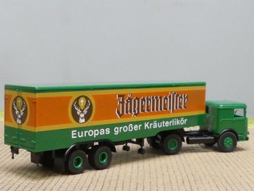 1/87 Brekina Büssing LS 11 Jägermeister Koffer-Sattelzug