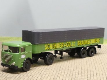 1/87 Brekina Büssing LS 11 Schenker Braunschweig Planen-Sattelzug 79200