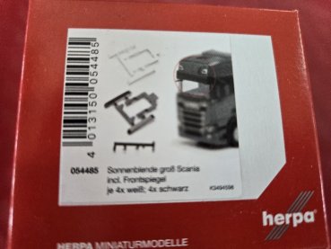 1/87 Herpa Zubehör Sonnenblende groß Scania CR/CS 4x schwarz/4x weiß 054485