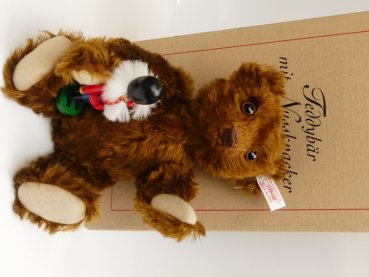STK 29 Steiff Teddybär braun Mohair ca.26 cm mit Nußknacker