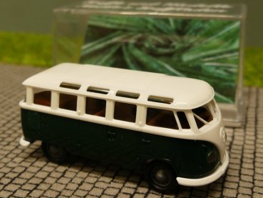 1/87 Brekina # 2006 VW T1 b Samba weiß grün Heike's Stoffladen