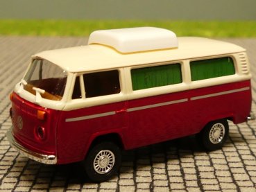 1/87 Brekina VW T2 Camper Hubdach elfenbein/rotmetallic Sondermodell Reinhardt