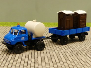 1/87 Brekina Unimog 411 Bruch Dixi Klo + Entsorgung 39105