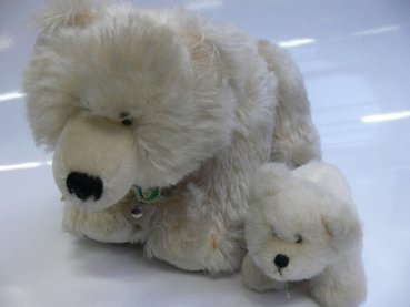HC 26 Hermann Coburg Polar Bear Mama +Baby  32cm/14cm