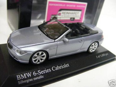 1/43 Minichamps BMW 6er Cabrio 2006 silbergraumetallic