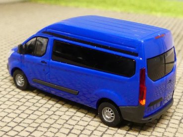 Preview: 1/87 Busch Ford Transit Custom Bus Hochdach blau 52501