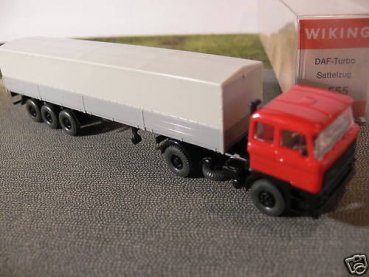 1/87 Wiking DAF 3300 Planen-Sattelzug rot/grau 555