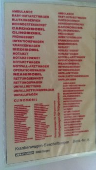 1/87 Müller Decals Krankenwagen Notarztwagen u. Rettungswagen für Frühgeborene rot 6