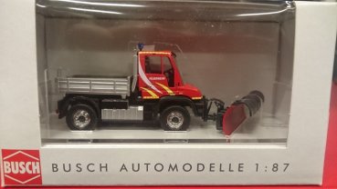 1/87 Busch MB Unimog U 430 Feuerwehr mit Schneeschieber 50914