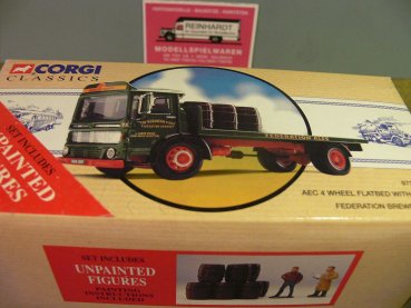 1/50 Corgi AEC 4 Wheel Federation Brewery Flatbed with Barrels GB 97370
