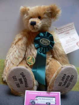 HC 45a Hermann Coburg Dekadenbär 1990 ca.32 cm 100 Jahre Teddybär Mohair