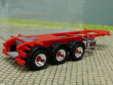 1/87 Herpa 26ft Container Auflieger Chassis rot Felgen chrom rot