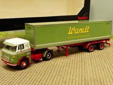 1/87 Herpa Schwarz Scania Vabis LB 76 Wandt Container-Sattelzug 87MBS026000
