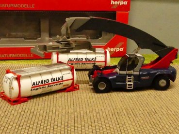 1/87 Herpa Liebherr Reachstacker LRS 645 mit 2 Containern Alfred Talke 311823