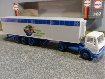 1/87 Herpa MB NG co op Frische ist unser Geschäft Kühlkoffer Sattelzug
