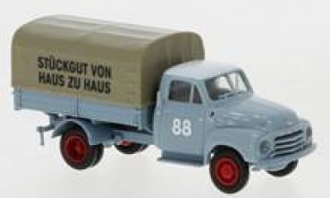 1/87 Brekina Opel Blitz Pr/Pl blaugrau #88 von Haus zu Haus Stückgut 93519