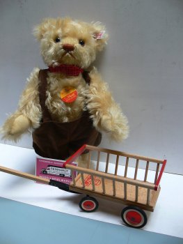 ST 178 Steiff Teddybär Leiterwagen Deutschland Edition 2002 28cm limitiert