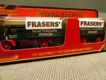 Yesteryear Y 27 Foden C Type Wagon 1922 Frasers + Anhänger