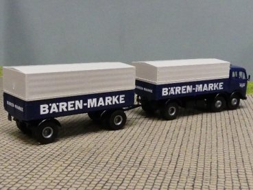 1/87 Brekina MB 333 BÄRENMARKE Pritschen Hängerzug