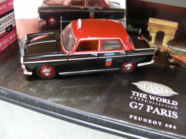 1/43 Vitesse CITY Peugeot 404 Taxis of The World City CollectionG7 Paris Schwarz/Rot  82012