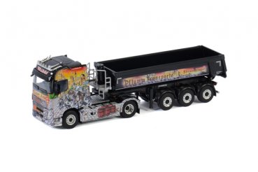 1/50 WSI Volvo FH4 Globetrotter 4X2 Halfepipe Tipper Trailer 2-Achs ZM Pflumm 01-2992