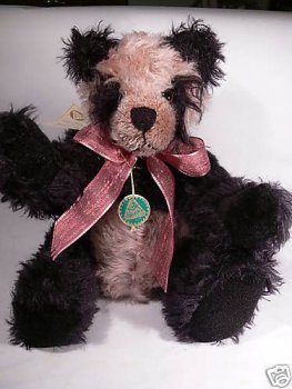 HC 69 Hermann Coburg Teddy Panda Rouge ca. 33 cm Mohair limitiert