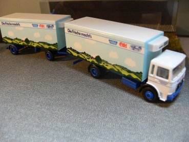 1/87 Albedo MAN F 80 Vita Eifel Tiffany Milch Rheinland Koffer Hängerzug Sonderpreis