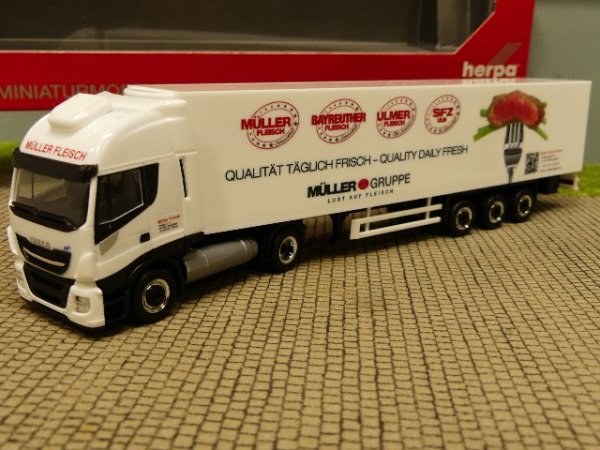 1/87 Herpa Iveco Stralis NP 460 KüKo Sattelzug Müller Fleisch 312257