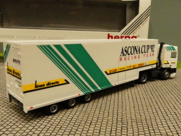 1/87 Herpa DAF 95 ASCONA CUP Koffer Sattelzug