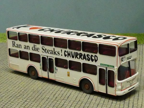 1/87 MAN SD 200 BVG Berlin - Churrasco Ran an die Steaks! - neutral mit Decal gefertigt