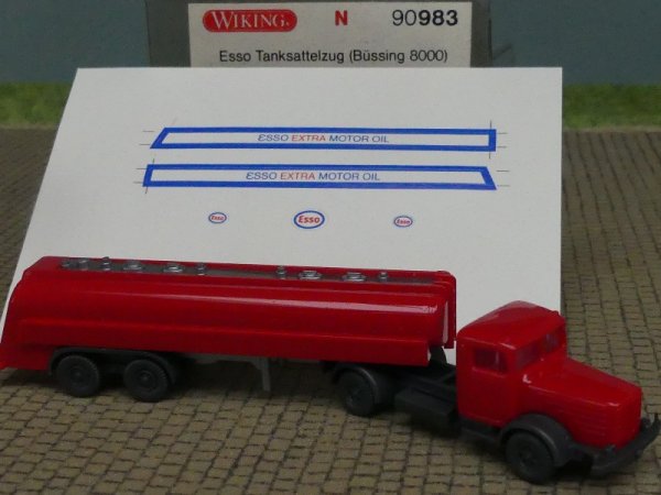 1/160 N Spur Wiking Büssing 8000 ESSO Tanksattelzug 90983