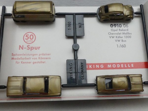 1/160 N Spur Wiking VW T2-VW Käfer-Chevrolet-Opel Rekord 0910 06