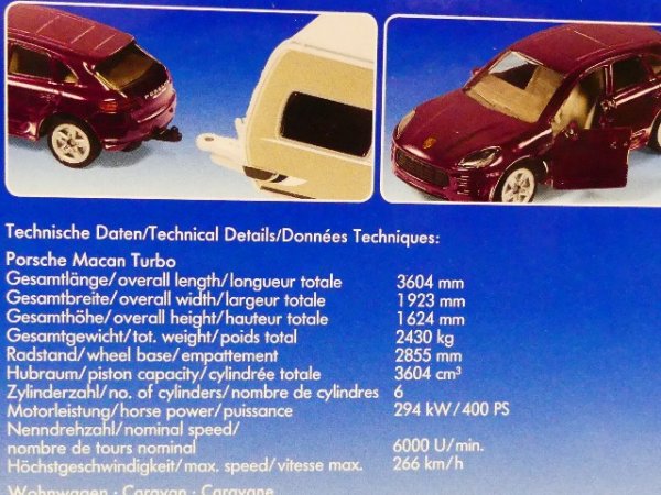 1/55 Siku PKW mit Wohnwagen 2542