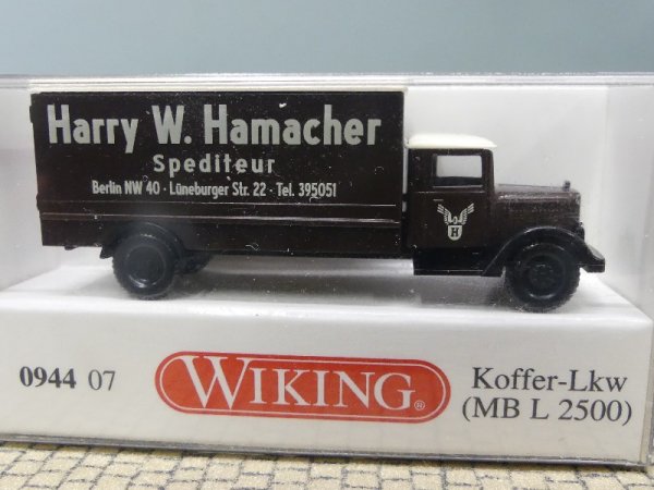 1/160 Wiking N Spur MB L 2500 Koffer-LKW Hamacher 0944 07