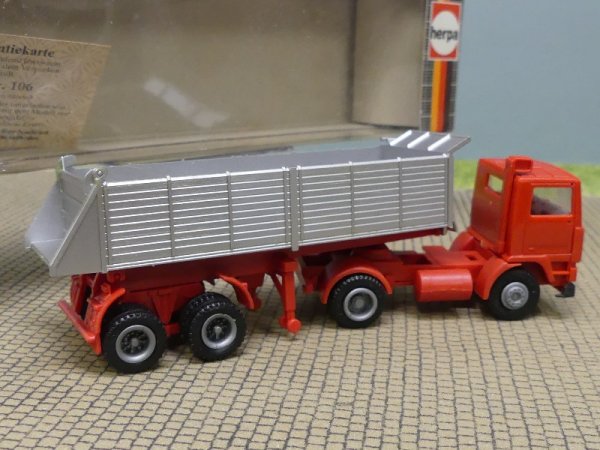 1/87 Herpa Volvo F12 FH rot/silber Kipp-Sattelzug 800500
