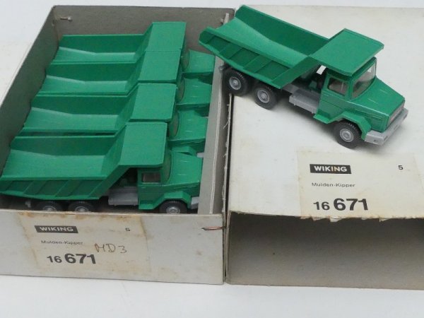1/87 Wiking Händlerpackung Magirus Muldenkipper 5 Modelle, OVP mit Lagerspuren! 671